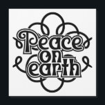 Peace On Earth Black and White Refrigerator Magnet<br><div class="desc">Peace On Earth Black and White Refrigerator Magnet</div>