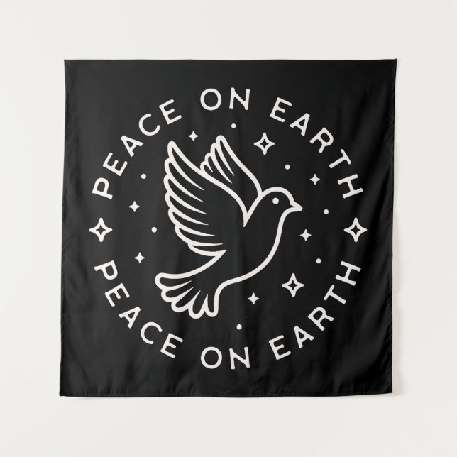 Peace on earth black tapestry (Front)