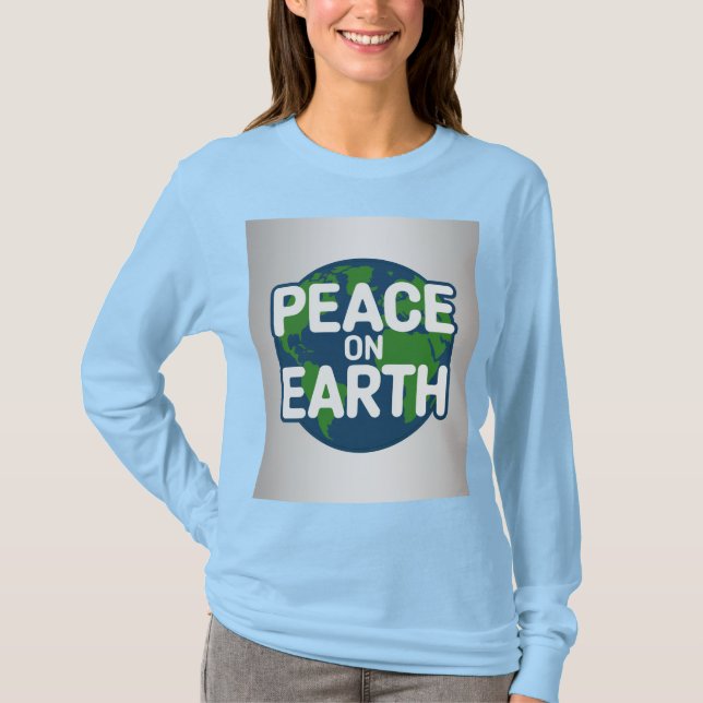 Peace On Earth Blue T-Shirt (Front)