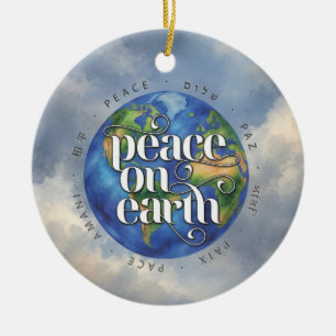 Peace on Earth Ceramic Christmas Ornament