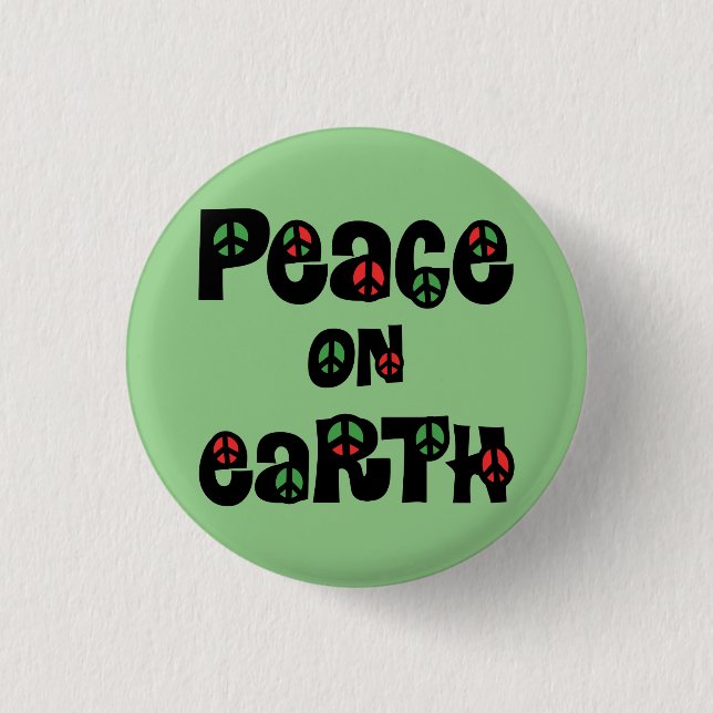 Peace On Earth Christmas 3 Cm Round Badge (Front)