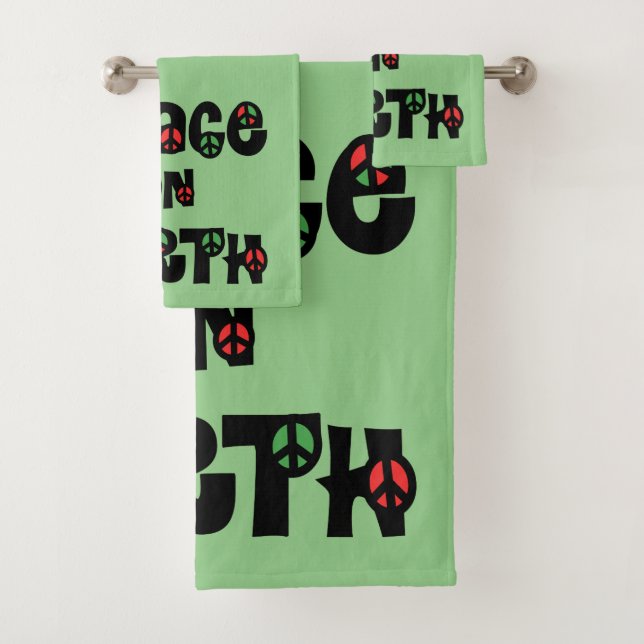 Peace On Earth Christmas Bath Towel Set (Insitu)