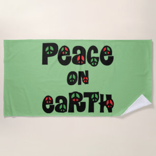 Peace On Earth Christmas Beach Towel