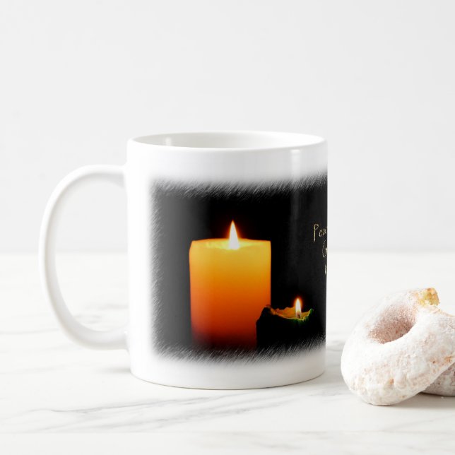 Peace on Earth Christmas Candles Mug (With Donut)