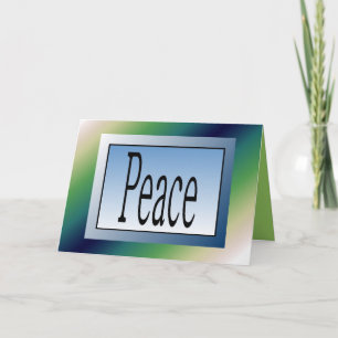 Peace on Earth Christmas Card on Soft Blue/Green