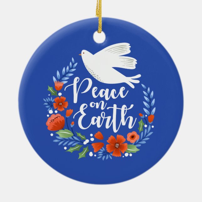 Peace on Earth Christmas Ceramic Tree Decoration (Back)