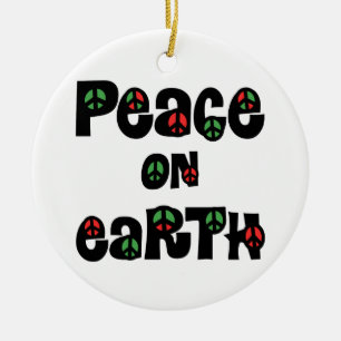 Peace On Earth Christmas Ceramic Tree Decoration