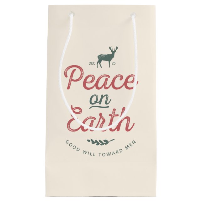 Peace on Earth Christmas Gift Bag (Front)