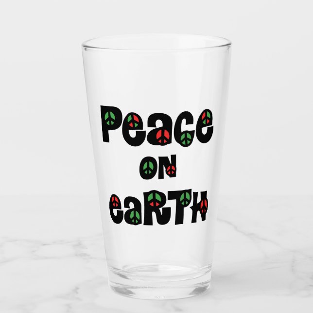 Peace On Earth Christmas Glass (Front)