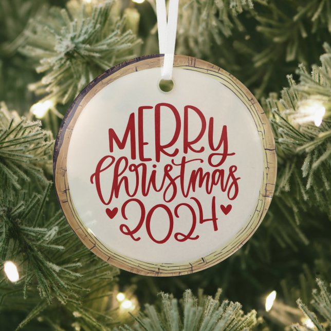 Peace On Earth Christmas Glass Tree Decoration (Insitu)