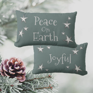 Peace On Earth Christmas Joyful Lumbar Cushion