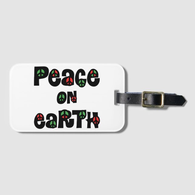 Peace On Earth Christmas Luggage Tag (Front Horizontal)