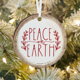 Peace On Earth Christmas Metal Tree Decoration