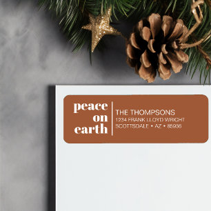 Peace On Earth Christmas Minimalist Return Address