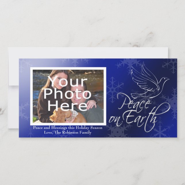 Peace on Earth Christmas or Hanukkah Photo Cards (Front)