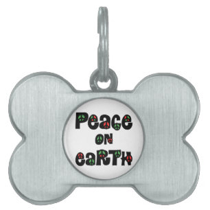 Peace On Earth Christmas Pet Name Tag