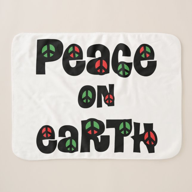 Peace On Earth Christmas Sherpa Blanket (Front (Horizontal))