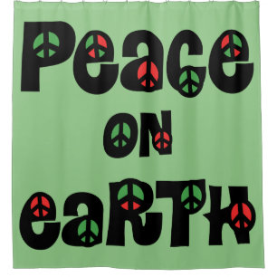 Peace On Earth Christmas Shower Curtain