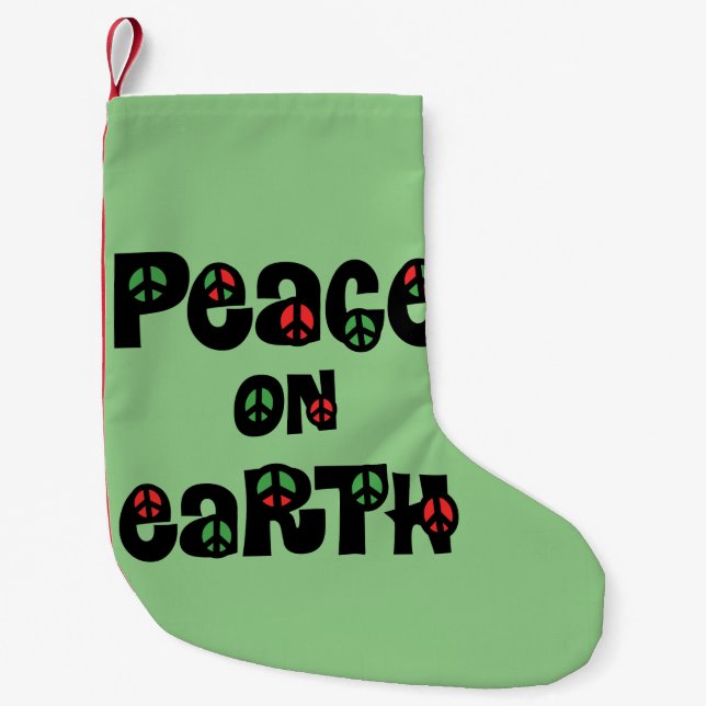 Peace On Earth Christmas Small Christmas Stocking (Front)