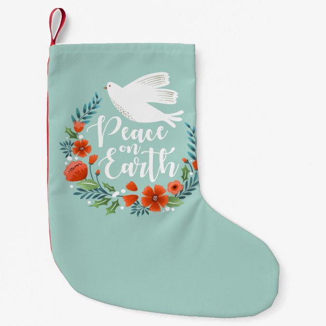 Peace on Earth Christmas Small Christmas Stocking (Front)