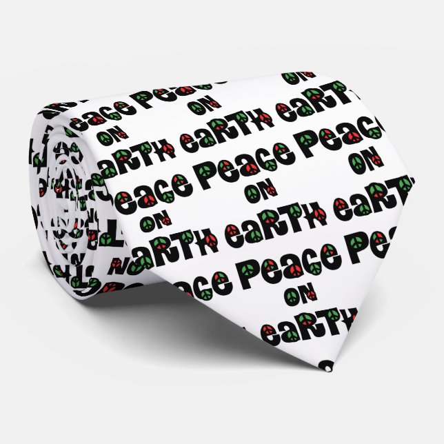 Peace On Earth Christmas Tie (Rolled)