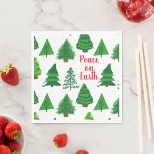 Peace on Earth Christmas Trees Napkin