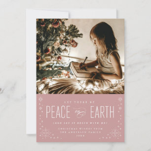 Peace on Earth Christmas with Stars Photo Card