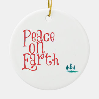 Peace on Earth Christmas Woods Ceramic Tree Decoration