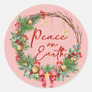 Peace on Earth Christmas Wreath Envelope Seal