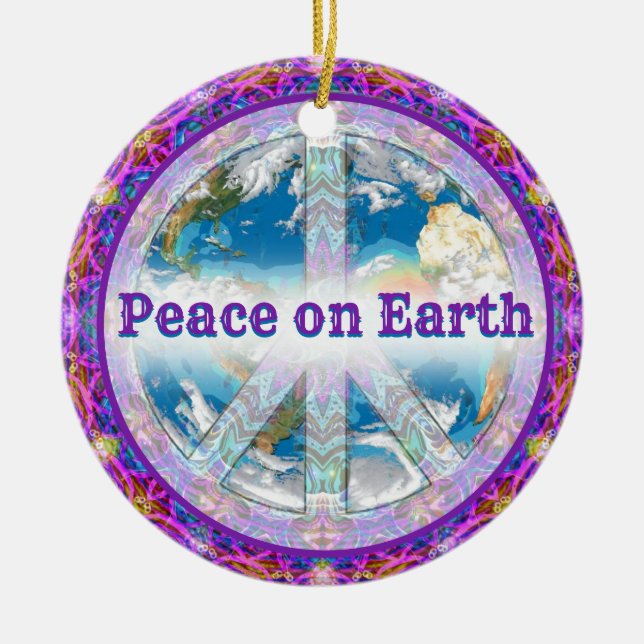 Peace On Earth Coexist Ceramic Tree Decoration (Front)