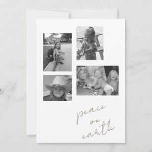 Peace on Earth Collage B/W Photo III Holiday Card