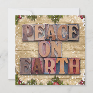 Peace On Earth Customisable Family Photo Christmas Holiday Card