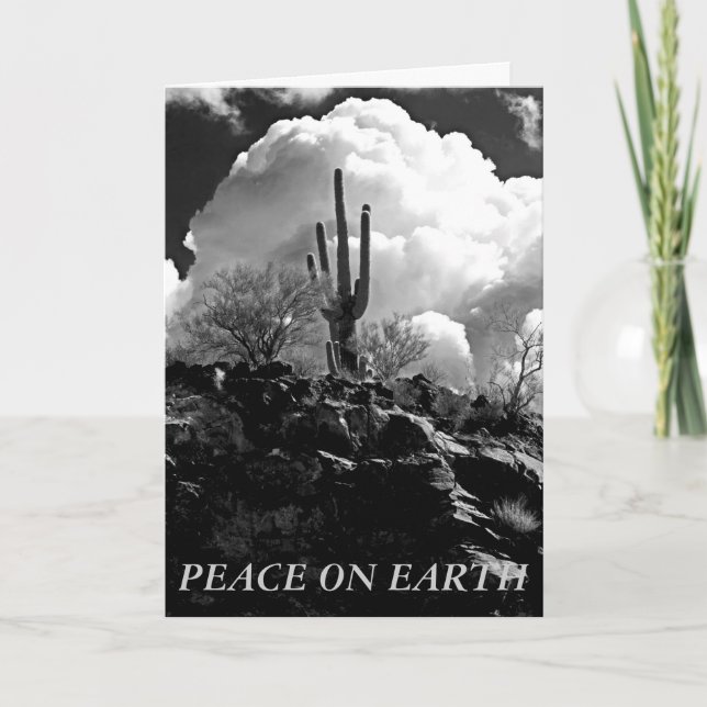 Peace on Earth Desert Scene Holiday Card (Front)