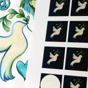 Peace on Earth Dove of Hope                        Classic Round Sticker