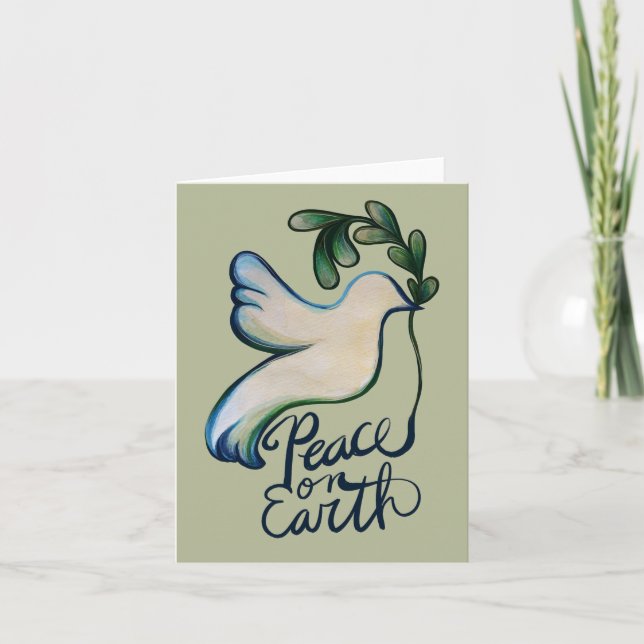 Peace on earth dove of hope peaceful art        note card (Front)