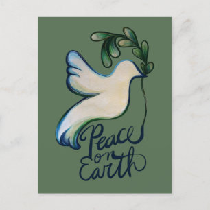 Peace on earth dove of hope peaceful art postcard