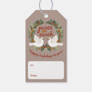 Peace on Earth Doves Christmas Holidays CUSTOM Gift Tags