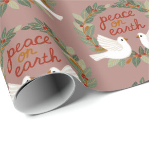 Peace on Earth Doves Christmas Holidays CUSTOM Wrapping Paper
