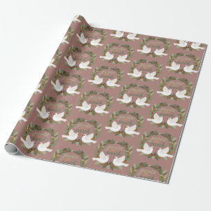Peace on Earth Doves Christmas Holidays CUSTOM Wrapping Paper