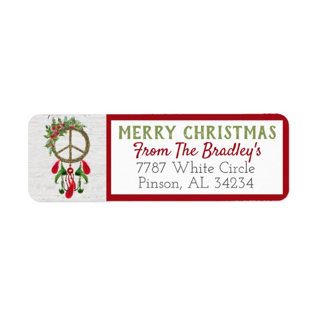 Peace On Earth Dream Catcher Return Labels (Front)