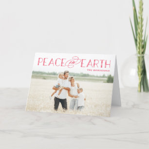Peace on Earth Editable Colour Holiday Photo Card
