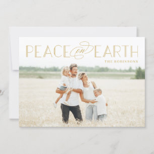 Peace on Earth Editable Colour Holiday Photo Card