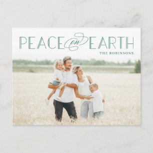 Peace on Earth Editable Colour Holiday Postcard