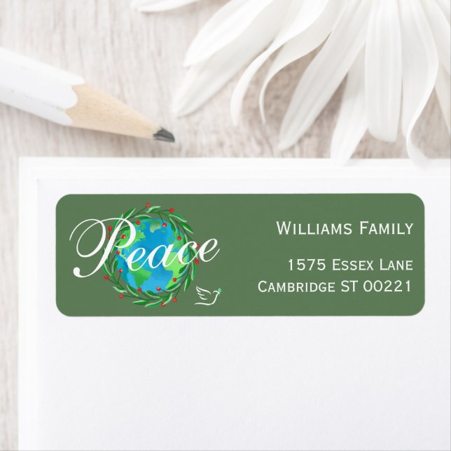 Peace on Earth Elegant Script Return Address (Insitu)