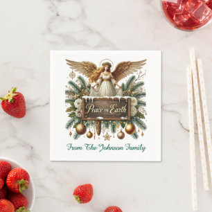 Peace On Earth Evergreen Garland Napkin
