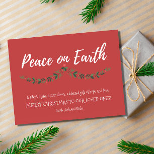Peace on Earth Family Photo Christmas Holiday