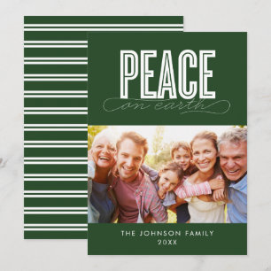 PEACE ON EARTH FAMILY PHOTO CHRISTMAS HOLIDAY CARD