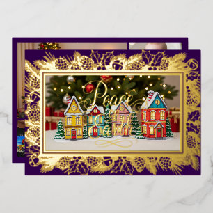 Peace on Earth, Family Portrait Purple Gold