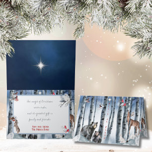 Peace on Earth Forest Animals in Woods Card