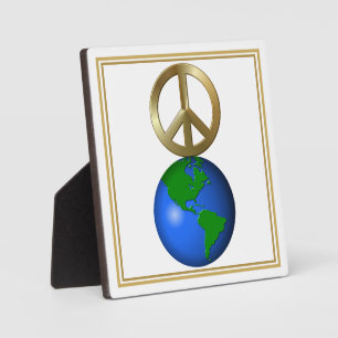 Peace on Earth Fun Rebus Style Word Puzzle Plaque